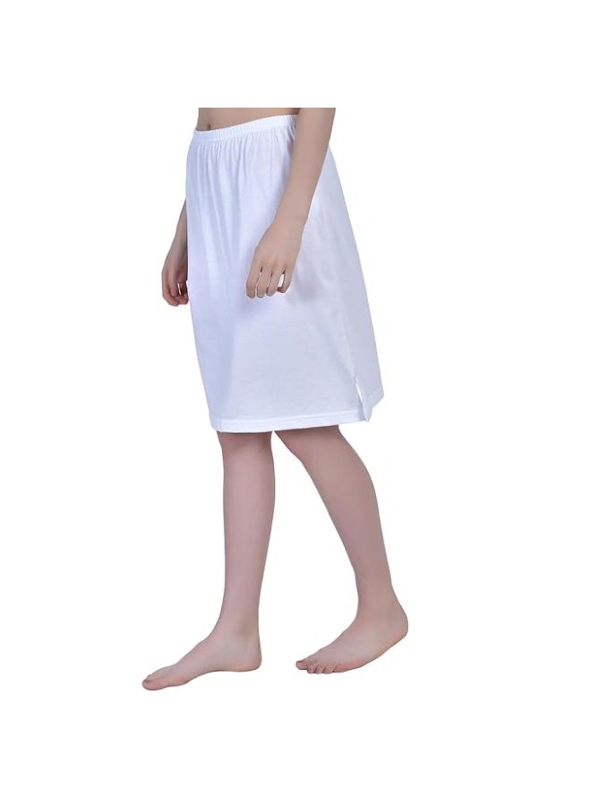 Aimly Women's Cotton Knee Length Skirt - White (Pack of 1) - Image 3